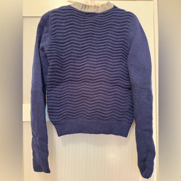 VINTAGE LEVI'S TEXTURED BLUE WOOL SWEATER - Picture 2 of 4